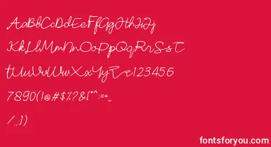 Sonata font – White Fonts On Red Background