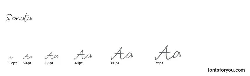 Sonata (141415) font sizes
