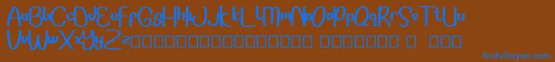 Sonddesip Font – Blue Fonts on Brown Background