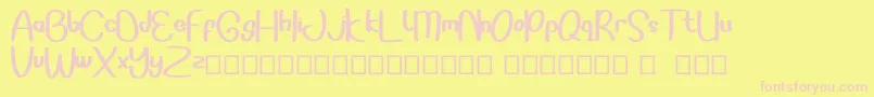 Sonddesip Font – Pink Fonts on Yellow Background