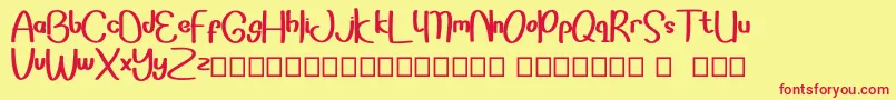 Sonddesip Font – Red Fonts on Yellow Background