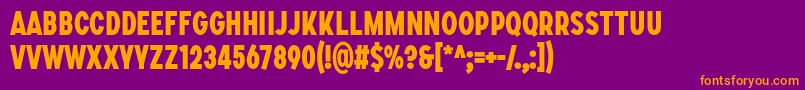 SONGER C ExtraBold-fontti – oranssit fontit violetilla taustalla