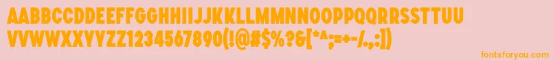 SONGER C Heavy Font – Orange Fonts on Pink Background