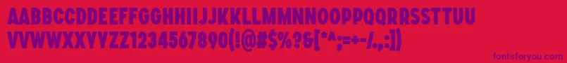 SONGER C Heavy Font – Purple Fonts on Red Background