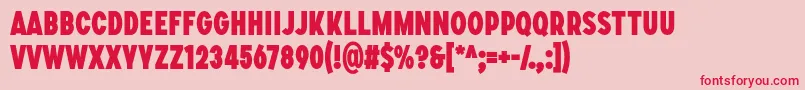 SONGER C Heavy Font – Red Fonts on Pink Background