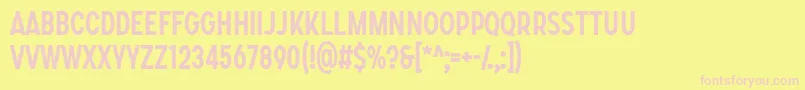 SONGER C Medium Font – Pink Fonts on Yellow Background