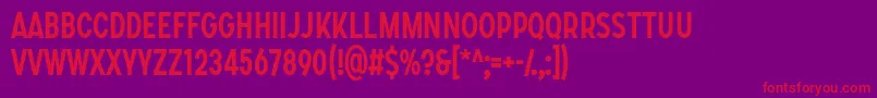 フォントSONGER C Medium – 紫の背景に赤い文字