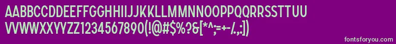 SONGER C Regular Font – Green Fonts on Purple Background