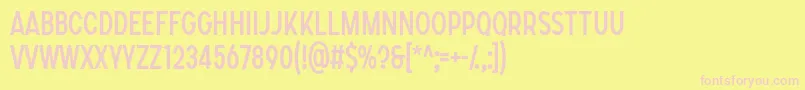 Czcionka SONGER C Regular – różowe czcionki na żółtym tle