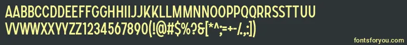 フォントSONGER C Regular – 黒い背景に黄色の文字