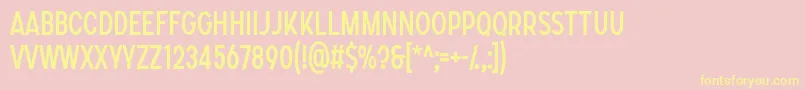 SONGER C Regular-Schriftart – Gelbe Schriften auf rosa Hintergrund
