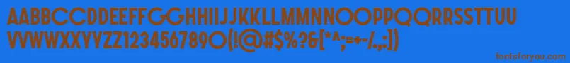 Weitere Informationen zur SONGER G Bold-Schriftart SONGER G Bold-Schriftart – Braune Schriften auf blauem Hintergrund