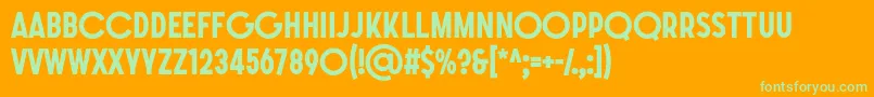 Czcionka SONGER G Bold – zielone czcionki na pomarańczowym tle