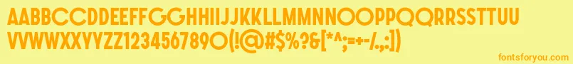 Czcionka SONGER G Bold – pomarańczowe czcionki na żółtym tle