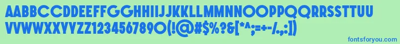 Więcej informacji o czcionce SONGER G Heavy Czcionka SONGER G Heavy – niebieskie czcionki na zielonym tle