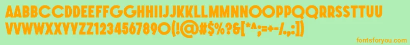 Police SONGER G Heavy – polices orange sur fond vert