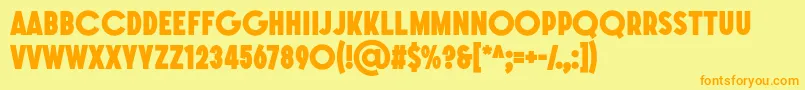 SONGER G Heavy-Schriftart – Orangefarbene Schriften auf gelbem Hintergrund