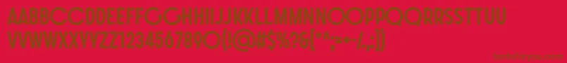 Fonte SONGER G Medium – fontes marrons em um fundo vermelho