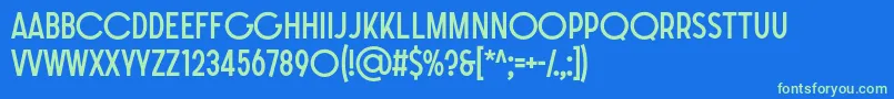 SONGER G Regular Font – Green Fonts on Blue Background