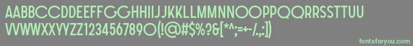 SONGER G Regular-fontti – vihreät fontit harmaalla taustalla
