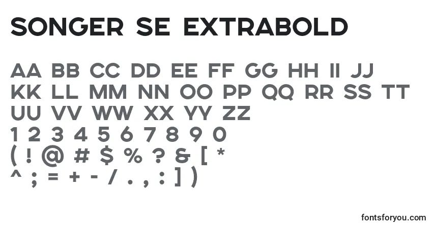 Schriftart SONGER SE ExtraBold – Alphabet, Zahlen, spezielle Symbole