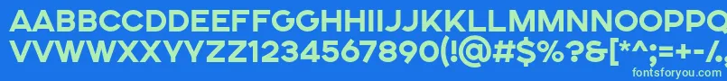 フォントSONGER SE ExtraBold – 青い背景に緑のフォント