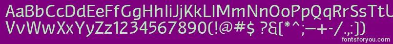 フォントMyndrain – 紫の背景に緑のフォント