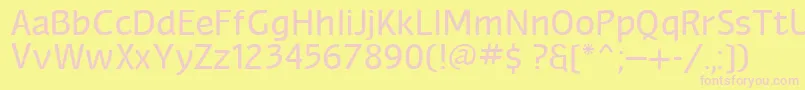 Myndrain Font – Pink Fonts on Yellow Background