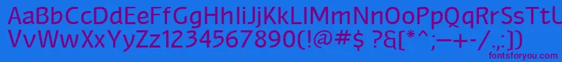 Saiba mais sobre a fonte Myndrain Fonte Myndrain – fontes roxas em um fundo azul