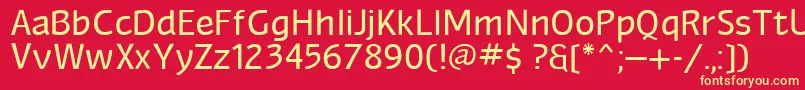 More about Myndrain Font Myndrain Font – Yellow Fonts on Red Background