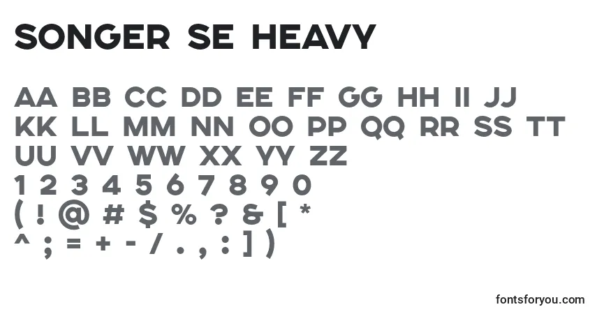 Шрифт SONGER SE Heavy – алфавит, цифры, специальные символы