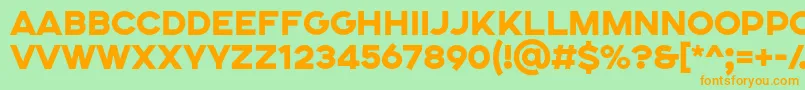 フォントSONGER SE Heavy – オレンジの文字が緑の背景にあります。