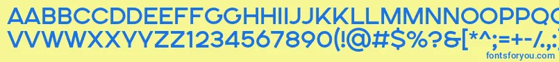 Saiba mais sobre a fonte SONGER SE Medium Fonte SONGER SE Medium – fontes azuis em um fundo amarelo