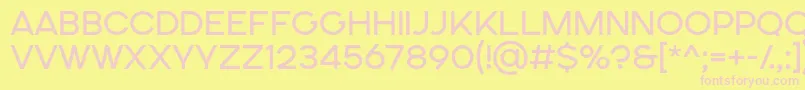 SONGER SE Regular-fontti – vaaleanpunaiset fontit keltaisella taustalla