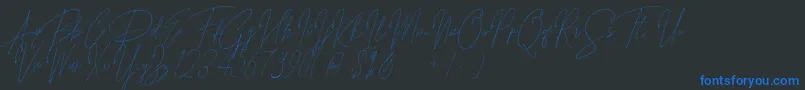 Songstar Free-Schriftart – Blaue Schriften auf schwarzem Hintergrund