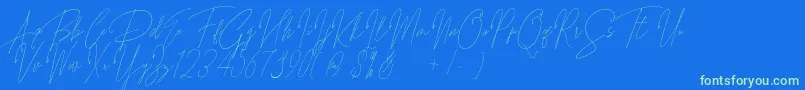 Songstar Free-Schriftart – Grüne Schriften auf blauem Hintergrund