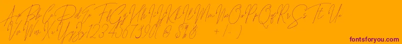 Songstar Free Font – Purple Fonts on Orange Background