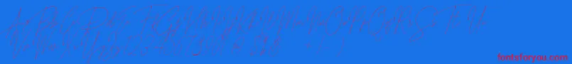 Songstar Free-Schriftart – Rote Schriften auf blauem Hintergrund