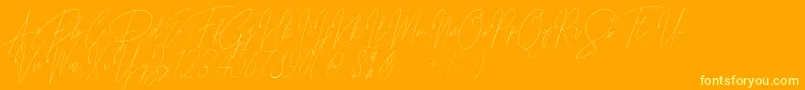 Songstar Free-fontti – keltaiset fontit oranssilla taustalla