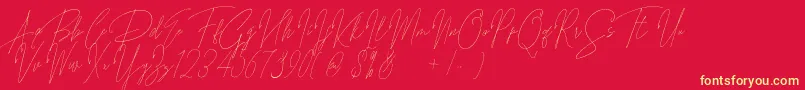 Songstar Free Font – Yellow Fonts on Red Background