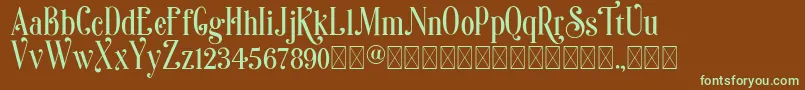 Sonia-Schriftart – Grüne Schriften auf braunem Hintergrund
