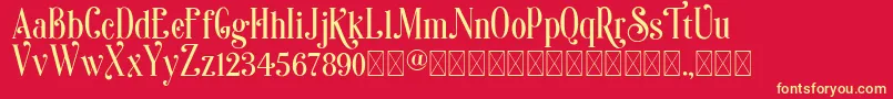 フォントSonia – 黄色の文字、赤い背景