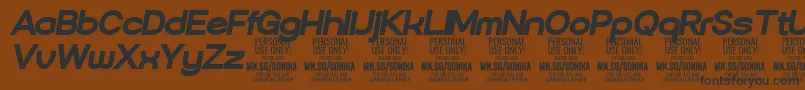 Шрифт Sonika Bl Ita PERSONAL – чёрные шрифты на коричневом фоне