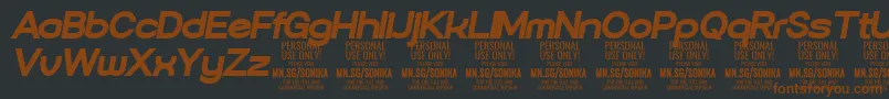 Sonika Bl Ita PERSONAL-fontti – ruskeat fontit mustalla taustalla