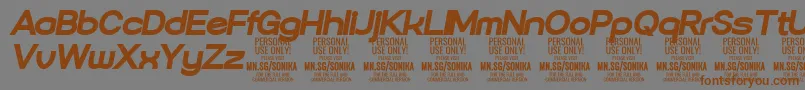 Sonika Bl Ita PERSONAL-Schriftart – Braune Schriften auf grauem Hintergrund