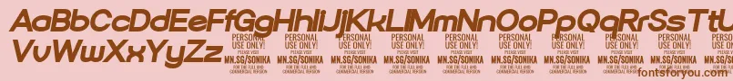 Шрифт Sonika Bl Ita PERSONAL – коричневые шрифты на розовом фоне