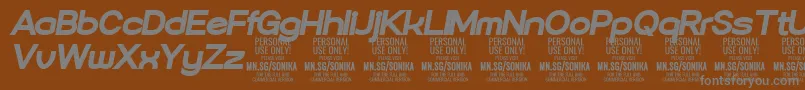 Шрифт Sonika Bl Ita PERSONAL – серые шрифты на коричневом фоне