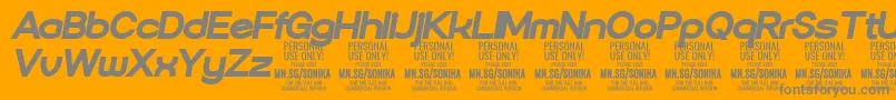 Sonika Bl Ita PERSONAL-Schriftart – Graue Schriften auf orangefarbenem Hintergrund