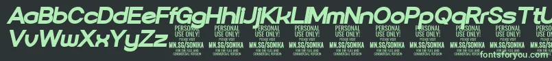 フォントSonika Bl Ita PERSONAL – 黒い背景に緑の文字