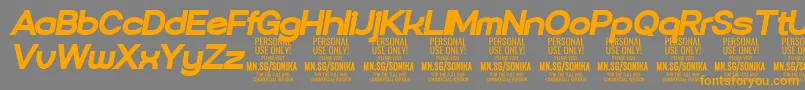 Sonika Bl Ita PERSONAL-Schriftart – Orangefarbene Schriften auf grauem Hintergrund